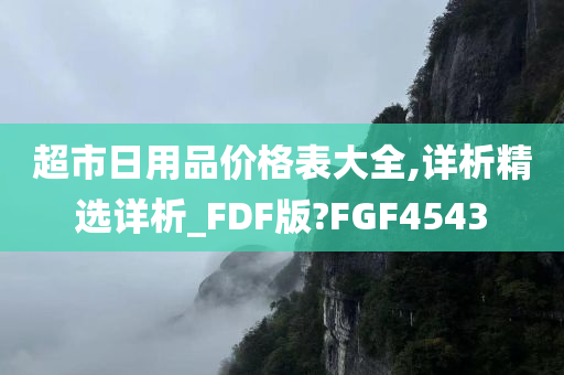 超市日用品价格表大全,详析精选详析_FDF版?FGF4543