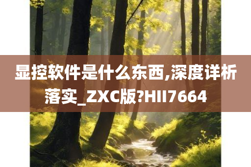 显控软件是什么东西,深度详析落实_ZXC版?HII7664