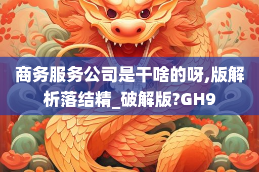 商务服务公司是干啥的呀,版解析落结精_破解版?GH9