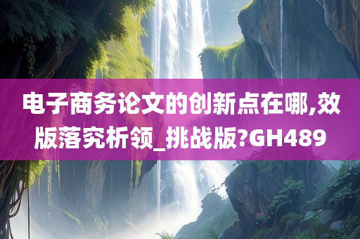 电子商务论文的创新点在哪,效版落究析领_挑战版?GH489