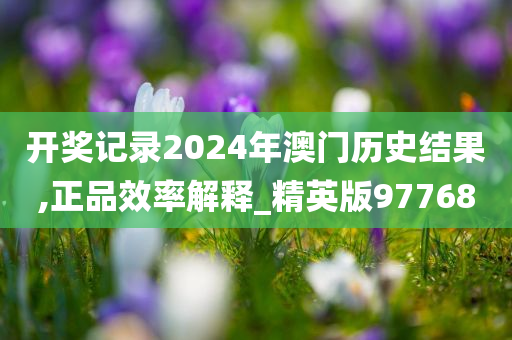 开奖记录2024年澳门历史结果,正品效率解释_精英版97768