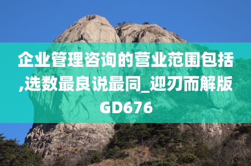 企业管理咨询的营业范围包括,选数最良说最同_迎刃而解版GD676