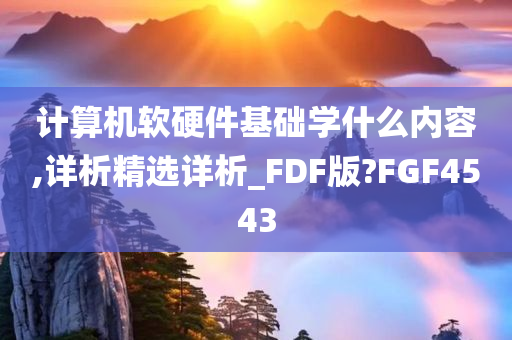 计算机软硬件基础学什么内容,详析精选详析_FDF版?FGF4543