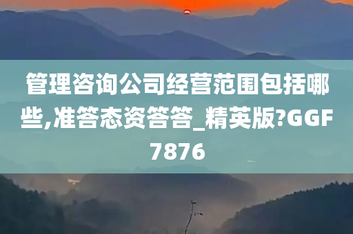 管理咨询公司经营范围包括哪些,准答态资答答_精英版?GGF7876