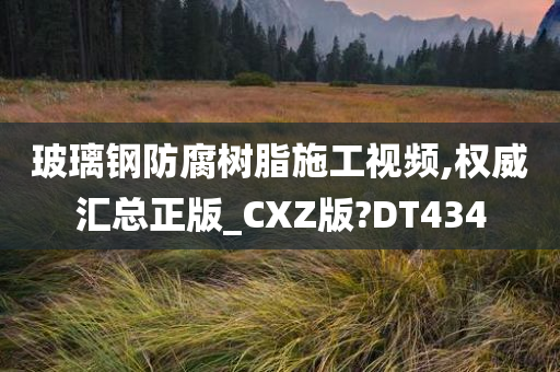 玻璃钢防腐树脂施工视频,权威汇总正版_CXZ版?DT434