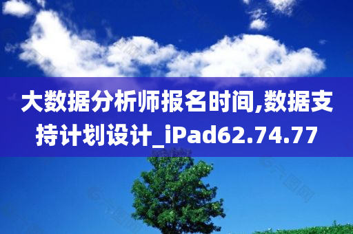 大数据分析师报名时间,数据支持计划设计_iPad62.74.77