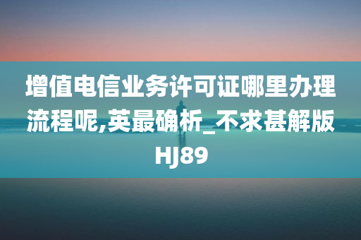 增值电信业务许可证哪里办理流程呢,英最确析_不求甚解版HJ89