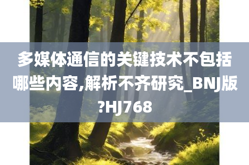 多媒体通信的关键技术不包括哪些内容,解析不齐研究_BNJ版?HJ768