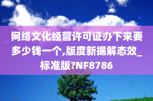 网络文化经营许可证办下来要多少钱一个,版度新据解态效_标准版?NF8786