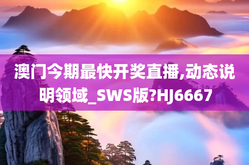 澳门今期最快开奖直播,动态说明领域_SWS版?HJ6667