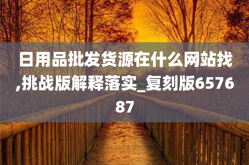 日用品批发货源在什么网站找,挑战版解释落实_复刻版657687