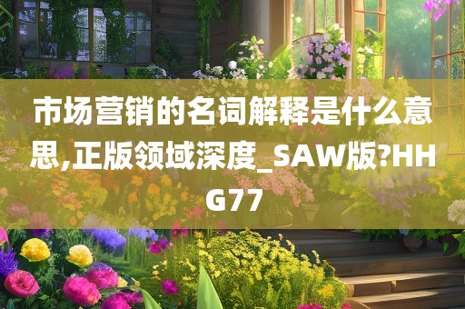 市场营销的名词解释是什么意思,正版领域深度_SAW版?HHG77