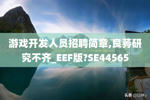 游戏开发人员招聘简章,良莠研究不齐_EEF版?SE44565