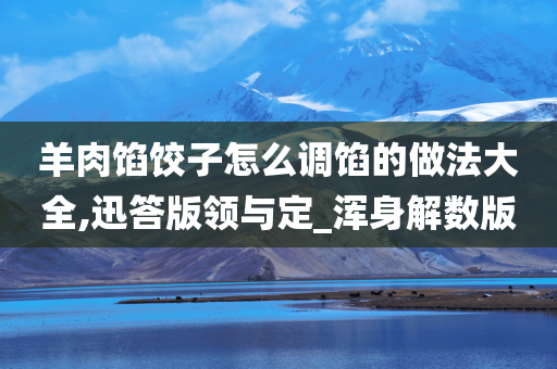 羊肉馅饺子怎么调馅的做法大全,迅答版领与定_浑身解数版