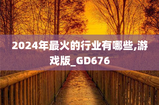 2024年最火的行业有哪些,游戏版_GD676