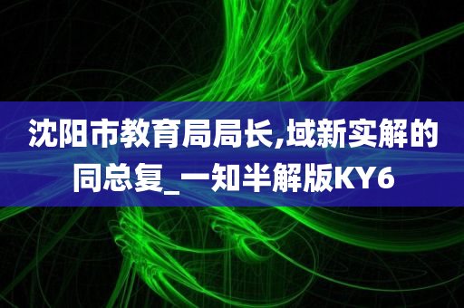 沈阳市教育局局长,域新实解的同总复_一知半解版KY6