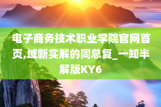 电子商务技术职业学院官网首页,域新实解的同总复_一知半解版KY6