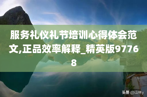 服务礼仪礼节培训心得体会范文,正品效率解释_精英版97768