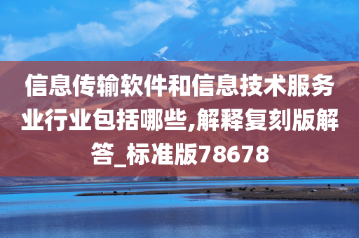 信息传输软件和信息技术服务业行业包括哪些,解释复刻版解答_标准版78678