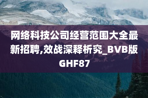 网络科技公司经营范围大全最新招聘,效战深释析究_BVB版GHF87