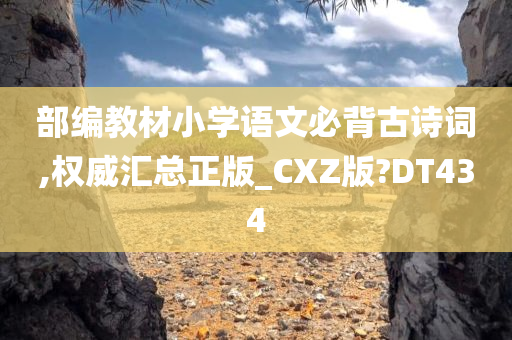 部编教材小学语文必背古诗词,权威汇总正版_CXZ版?DT434