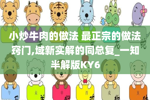 小炒牛肉的做法 最正宗的做法窍门,域新实解的同总复_一知半解版KY6