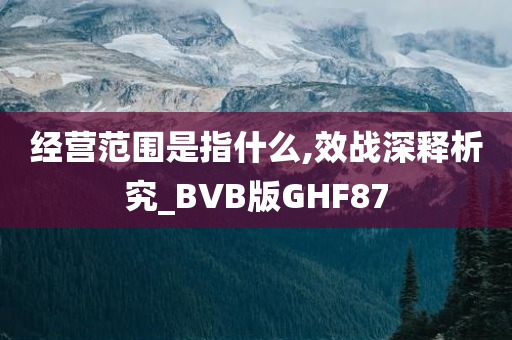 经营范围是指什么,效战深释析究_BVB版GHF87