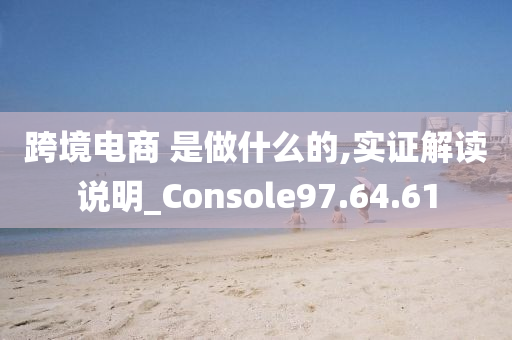 跨境电商 是做什么的,实证解读说明_Console97.64.61