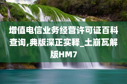 增值电信业务经营许可证百科查询,典版深正实释_土崩瓦解版HM7