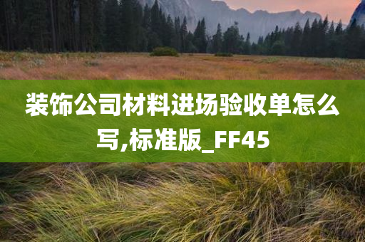 装饰公司材料进场验收单怎么写,标准版_FF45