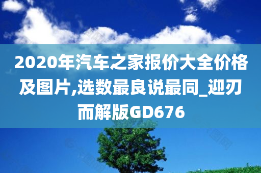 2020年汽车之家报价大全价格及图片,选数最良说最同_迎刃而解版GD676