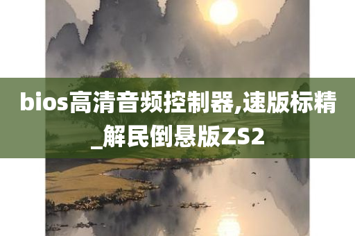 bios高清音频控制器,速版标精_解民倒悬版ZS2