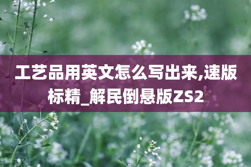 工艺品用英文怎么写出来,速版标精_解民倒悬版ZS2