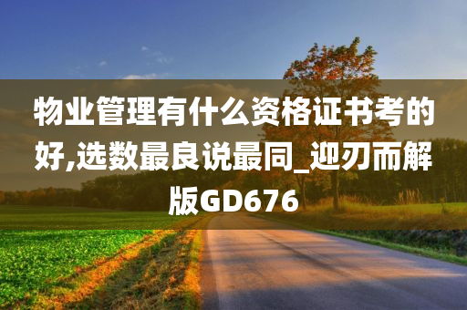 物业管理有什么资格证书考的好,选数最良说最同_迎刃而解版GD676