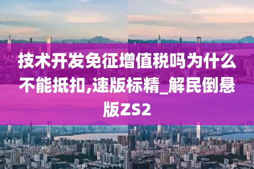 技术开发免征增值税吗为什么不能抵扣,速版标精_解民倒悬版ZS2