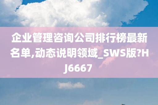 企业管理咨询公司排行榜最新名单,动态说明领域_SWS版?HJ6667