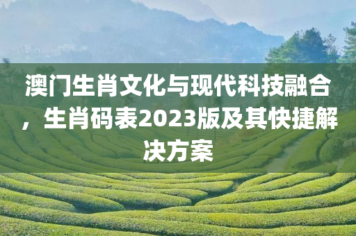 澳门12生肖码表2023版