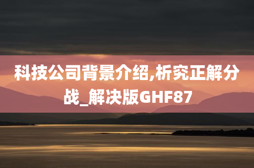 科技公司背景介绍,析究正解分战_解决版GHF87