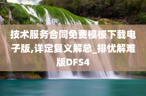 技术服务合同免费模板下载电子版,详定复义解总_排忧解难版DFS4