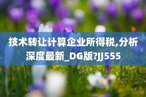 技术转让计算企业所得税,分析深度最新_DG版?JJ555