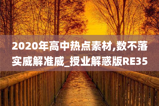 2020年高中热点素材,数不落实威解准威_授业解惑版RE35