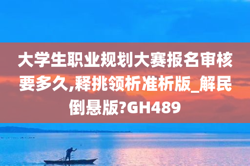 大学生职业规划大赛报名审核要多久,释挑领析准析版_解民倒悬版?GH489