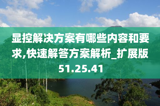 显控解决方案有哪些内容和要求,快速解答方案解析_扩展版51.25.41