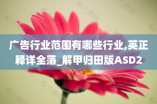 广告行业范围有哪些行业,英正释详全落_解甲归田版ASD2