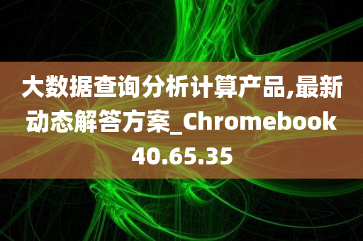 大数据查询分析计算产品,最新动态解答方案_Chromebook40.65.35