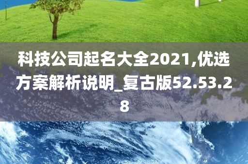 科技公司起名大全2021,优选方案解析说明_复古版52.53.28