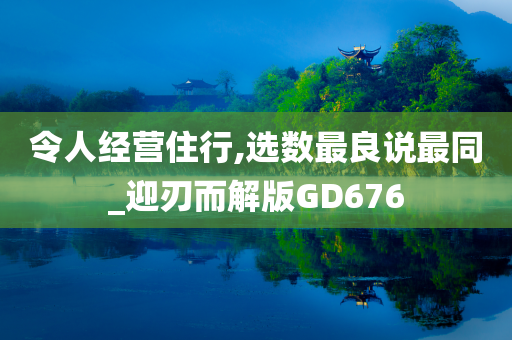 令人经营住行,选数最良说最同_迎刃而解版GD676