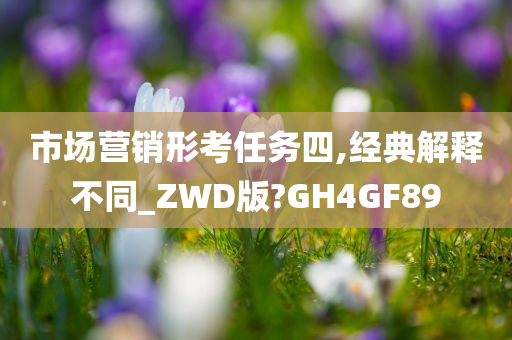 市场营销形考任务四,经典解释不同_ZWD版?GH4GF89