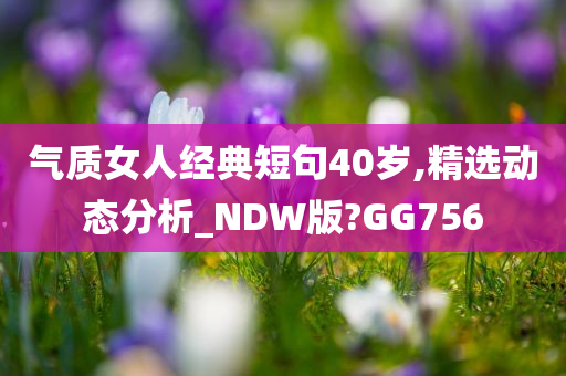 气质女人经典短句40岁,精选动态分析_NDW版?GG756