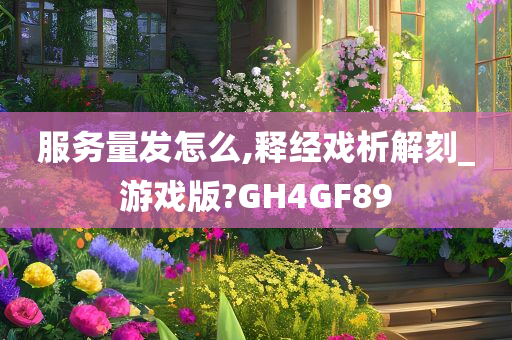 服务量发怎么,释经戏析解刻_游戏版?GH4GF89